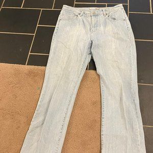 Stone washed denim blue jeans by Chico's, Size 1.5 (10)